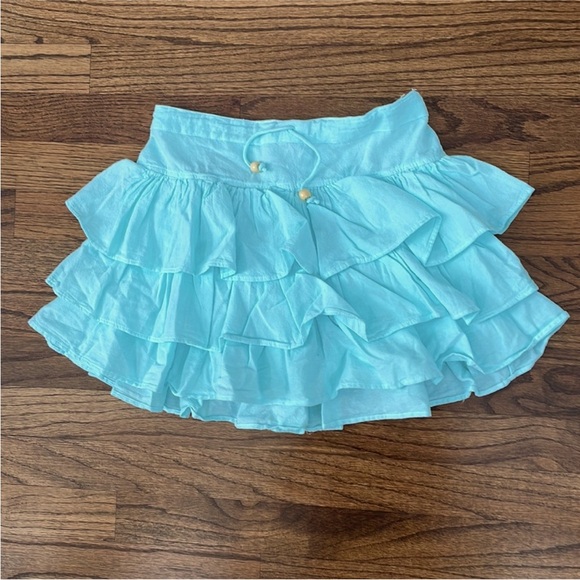 Blue Ruffle Mini Skirt - Picture 3 of 5